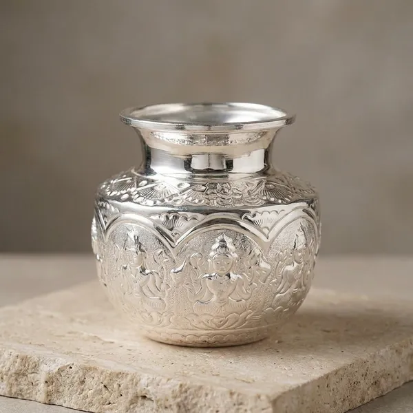 Hand_Etched_Vintage_Silver_Finish_Plated_Artisanal_Bowl_With_Intricate_Embossed_Design