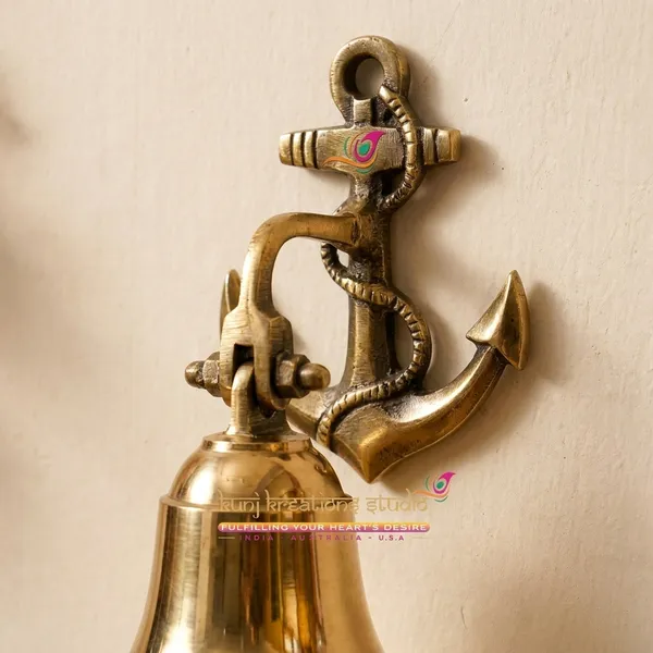 Polished_Brass_Anchor_Bell_With_Chain_Nautical_Wall_Hanging_Decor