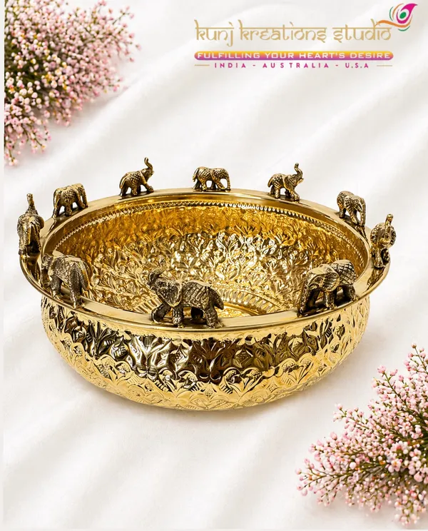 Artisanal_Polished_Brass_Bowl_With_Elephant_Figurines_Lustrous_Gold_Finish