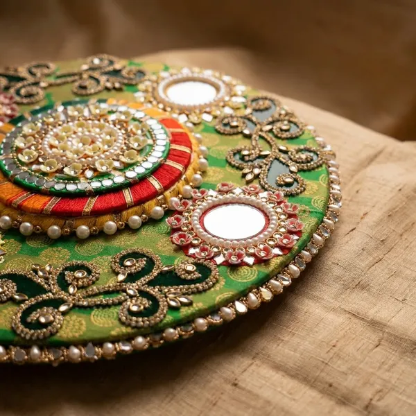 Hand_Etched_Designer_Divine_Pooja_Thali_With_Mirror_Work_And_Lustrous_Gold_Embellishments