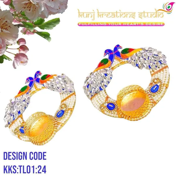 Gold_Toned_Regal_Peacock_Design_Bangles_With_Blue_And_Pearl_White_Enamel_Work_Pack_Of_2