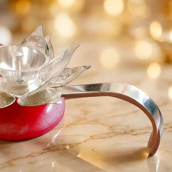 Vintage_Silver_Finish_Lotus_Diya_With_Curved_Handle_Heritage_Divine_Pooja_Oil_Lamp