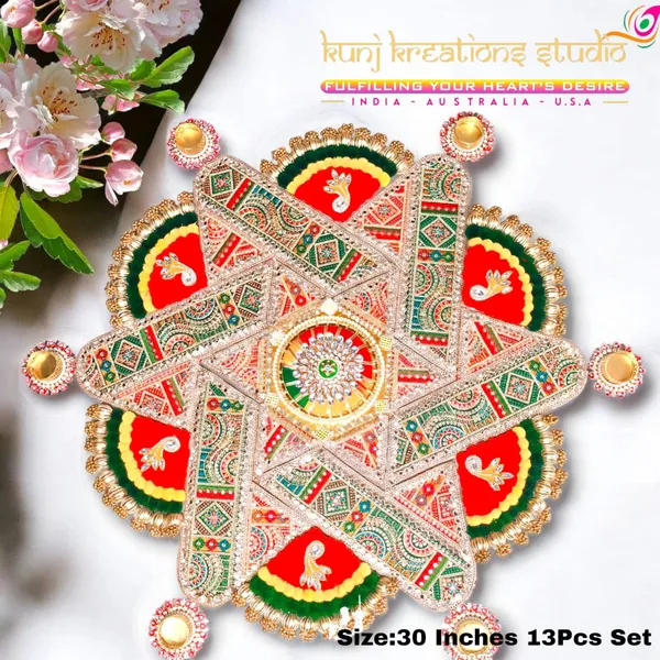 Kunj_Kreations_Studio_Artisanal_Rangoli_Floor_Art_Pack_30_Inches_Pack_Of_13_Pieces