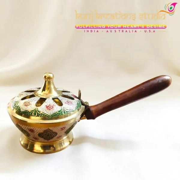 Polished_Brass_Incense_Burner_With_Wooden_Handle_And_Artisanal_Lid