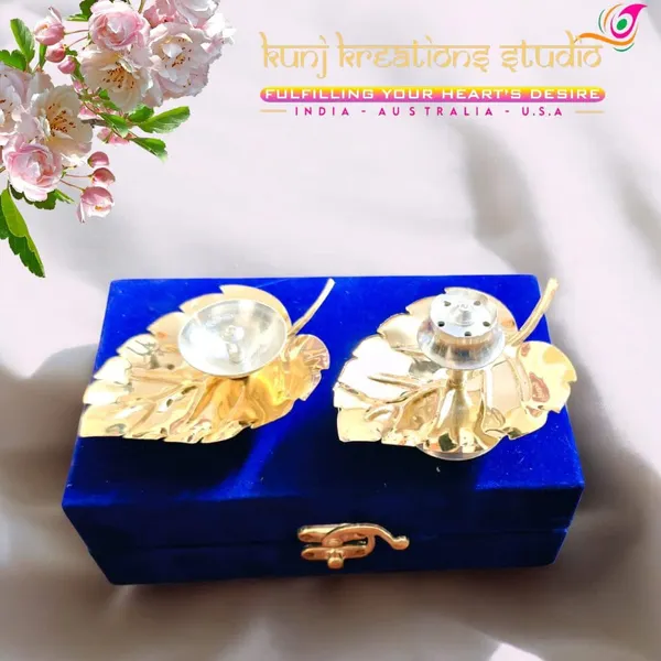 Vintage_Silver_Finish_And_Gold_Plated_Leaf_Bowl_Pack_With_Blue_Velvet_Box_Set_Of_5