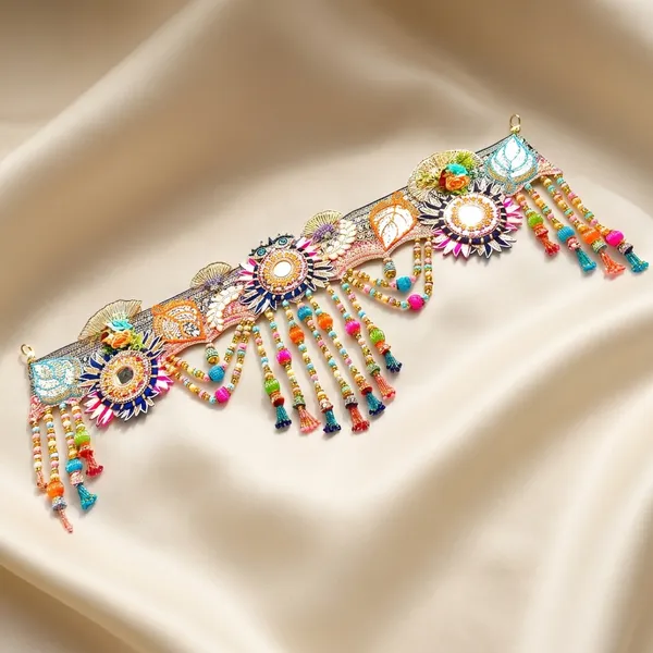 Multicolor_Beaded_Regal_Peacock_Feather_Toran_With_Tassel_Accents