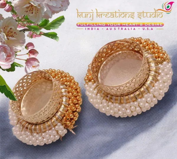 Lustrous_Gold_Pearl_Beaded_Artisanal_Diya_Plates_Pack_Of_2