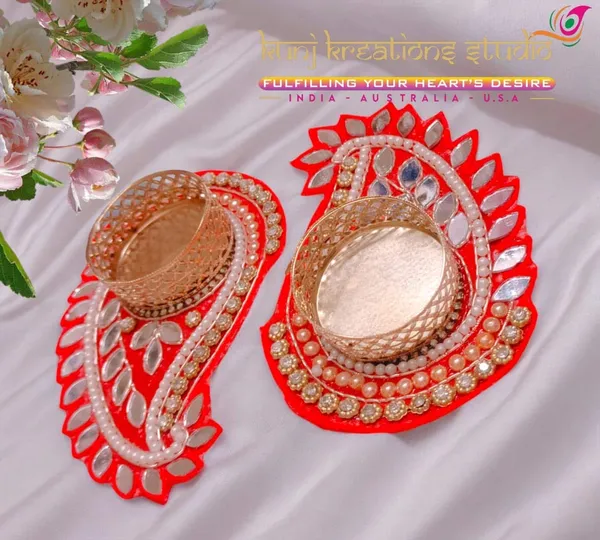 Hand_Etched_Artisanal_Diya_Plates_Red_And_Gold_Pack_Of_2