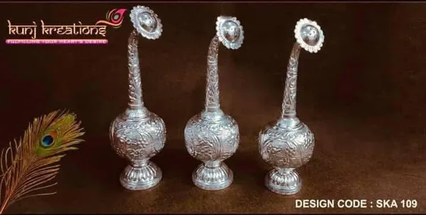 Hand_Etched_Vintage_Silver_Finish_Plated_Artisanal_Surahi_Pack_With_Gemstone_Accents_Pack_Of_3