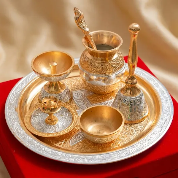 Premium_Gold_And_Vintage_Silver_Finish_Plated_Divine_Pooja_Thali_Pack_With_Red_Velvet_Gift_Box
