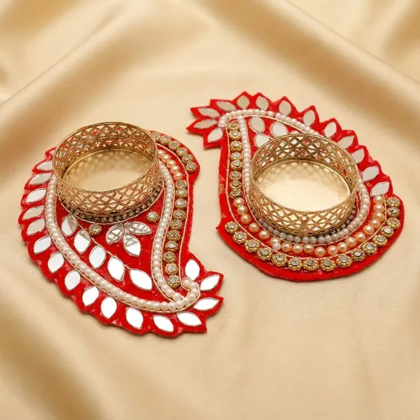 Hand_Etched_Artisanal_Diya_Plates_Red_And_Gold_Pack_Of_2