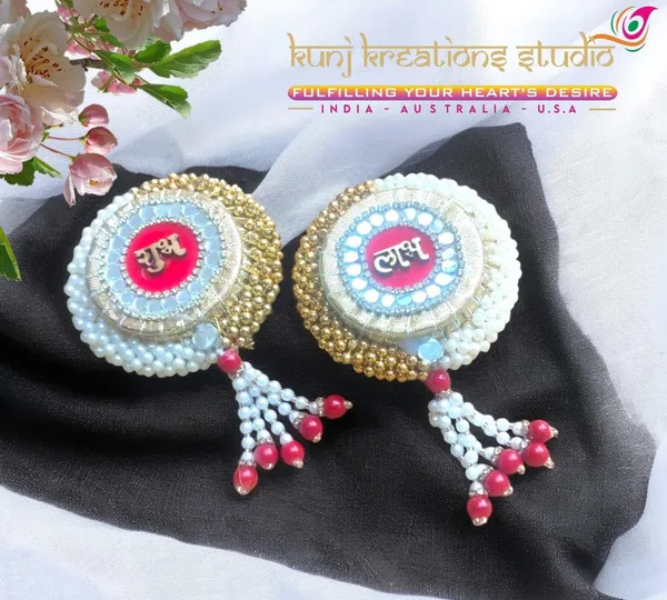 Artisanal_Pooja_Decor_With_Beaded_Tassels_Bhai_And_Labh_Design_Pack_Of_2