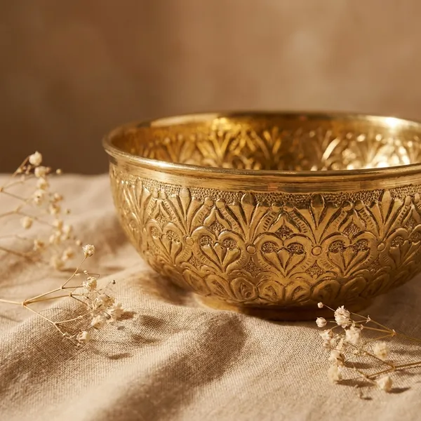 Artisanal_Polished_Brass_Bowl_With_Intricate_Floral_Design
