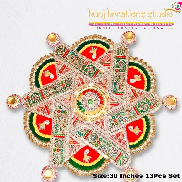 Kunj_Kreations_Studio_Artisanal_Rangoli_Floor_Art_Pack_30_Inches_Pack_Of_13_Pieces