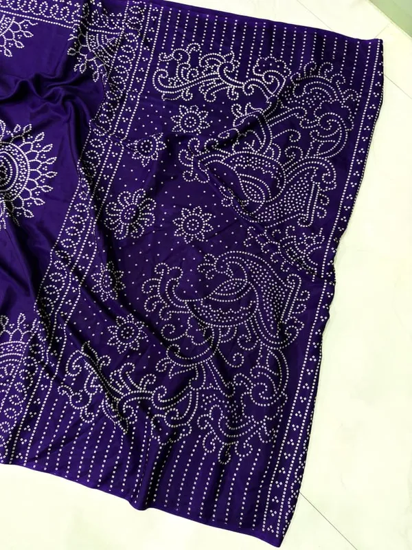 Blue_Color_Bandhani_Printed_Semi_Gaji_Silk_Saree