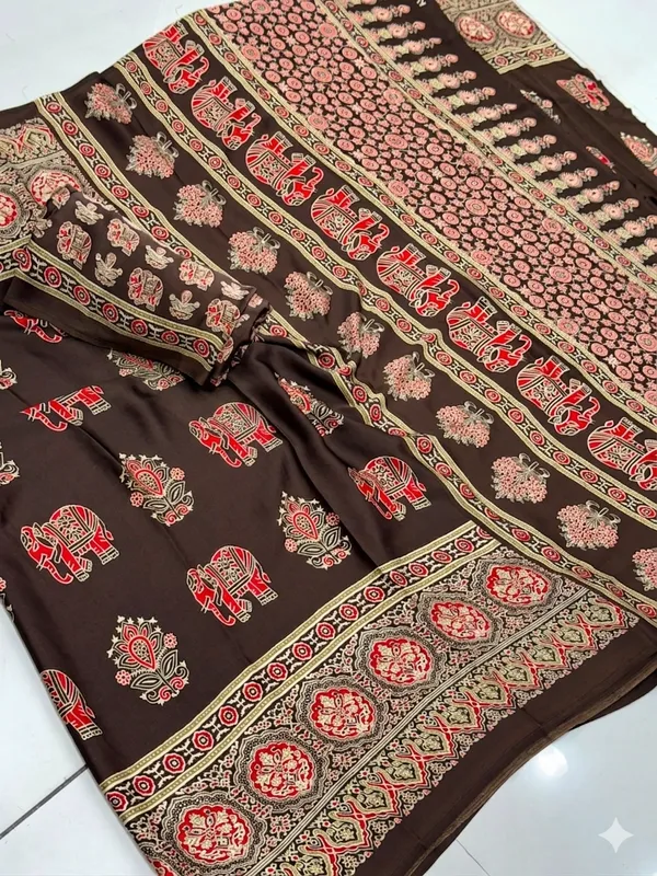 Beutifull_Gaji_Silk_Elephant_designer_Ajrakh_Sareee