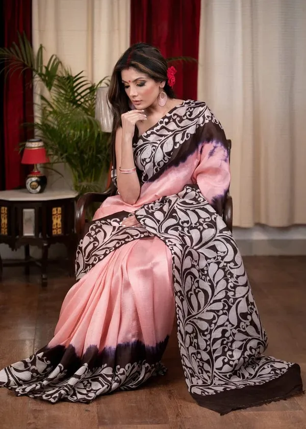 GULABIKAPRINTED_SAREE_WITH_UNSTICHED_BLOUSE