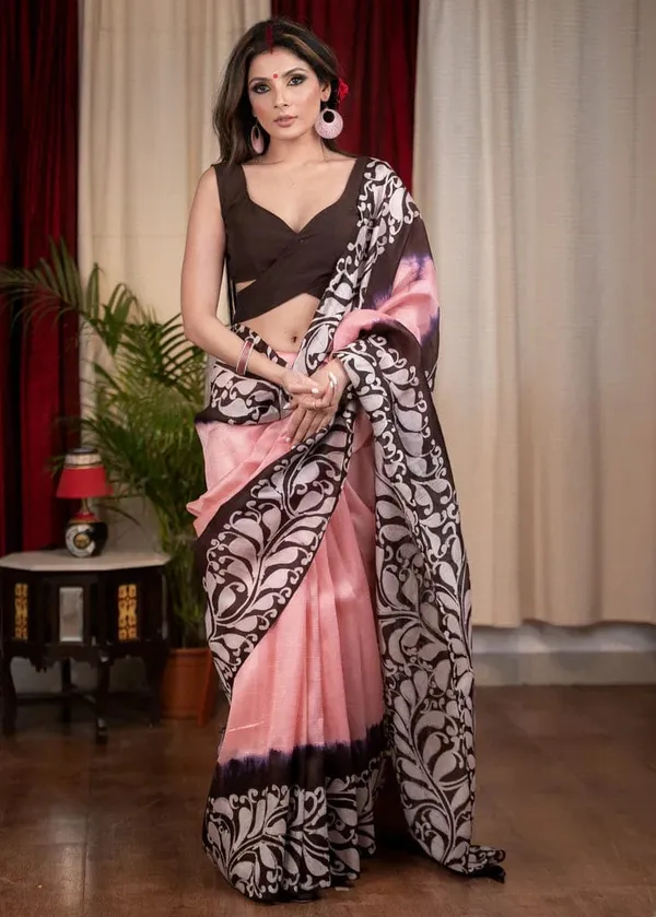 GULABIKAPRINTED_SAREE_WITH_UNSTICHED_BLOUSE