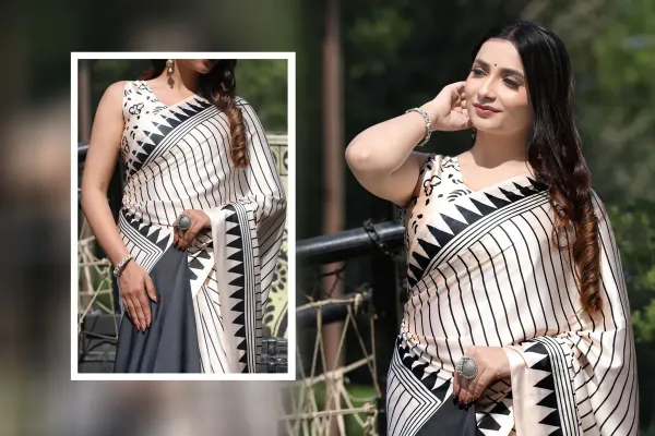 White_Bindi_Triangle_Border_Semi_Gaji_Silk_Saree
