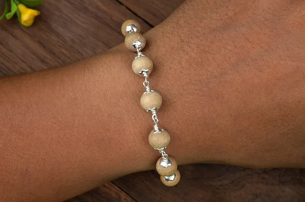 Beige_Original_Tulsi_And_Pure_Silver_Plated_Brass_Premium_Bracelet_For_Unisex