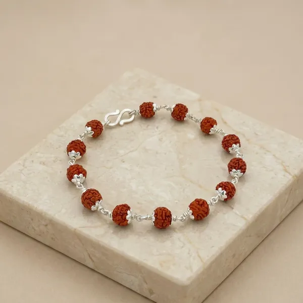 Brown_Original_5_Mukhi_Rudraksha_And_Pure_Silver_Plated_Brass_Premium_Bracelet_For_Unisex