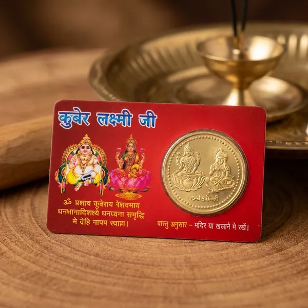 Gold_24_Carat_Gold_Plated_Brass_Premium_Laxmi_Kuber_Shree_Yantra_Coin_ATM_Card_For_Unisex