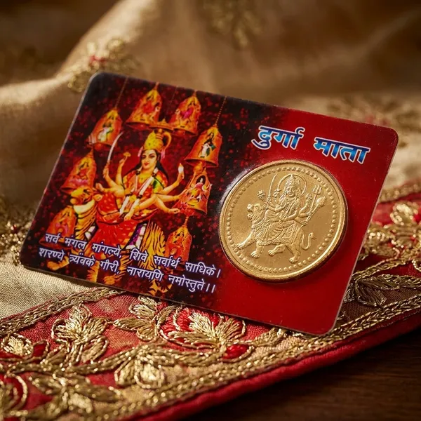 Gold_24_Carat_Gold_Plated_Brass_Navdurga_Premium_Coin_ATMCard_For_Unisex