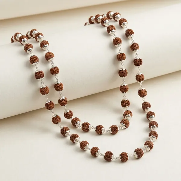 Original_5_Mukhi_Brown_Rudraksha_And_Pure_Silver_Plated_Brass_Premium_Mala_Necklace_For_Unisex