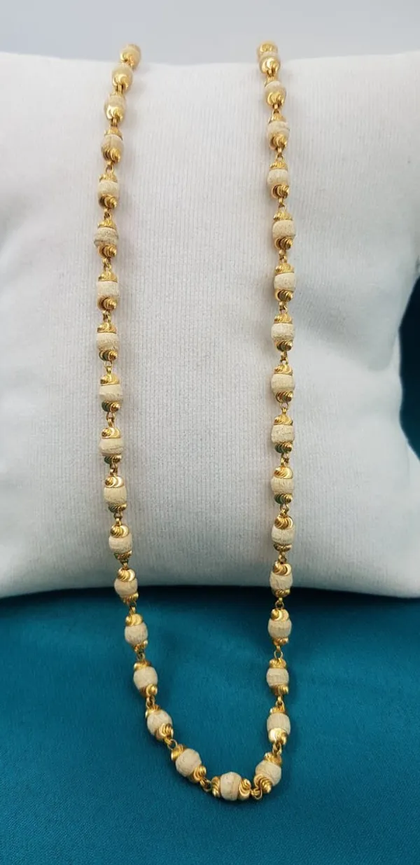 Beige_Original_Tulsi_And_24_Carat_Gold_Plated_Brass_Premium_Mala_Necklace_For_Unisex