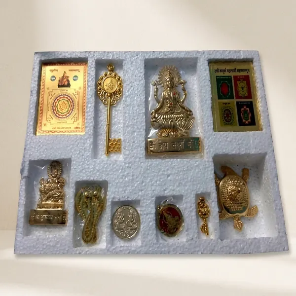 24_Carat_Gold_Plated_Brass_Shri_Dhan_Laxmi_Varsha_Yantra_Premium_Pooja_Kit_For_Daily_Worship,_Meditation,_Housewarming,_Festive_Occasions