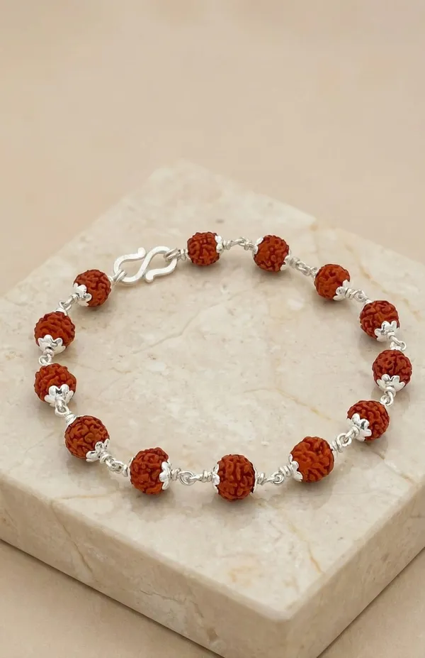 Brown_Original_5_Mukhi_Rudraksha_And_Pure_Silver_Plated_Brass_Premium_Bracelet_For_Unisex