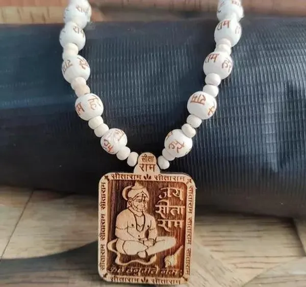 White_Original_Tulsi_Beads_Premium_Hanuman_Pendant_Necklace_For_Unisex
