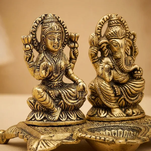 Gold_24_Carat_Gold_Plated_Mettal_Premium_Laxmi_Ganesha_Idol_Set_For_Pooja_Room,_Temple,_Home_Decor