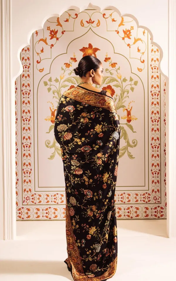 Black_Modal_Silk_Saree_With_Blouse_For_Women