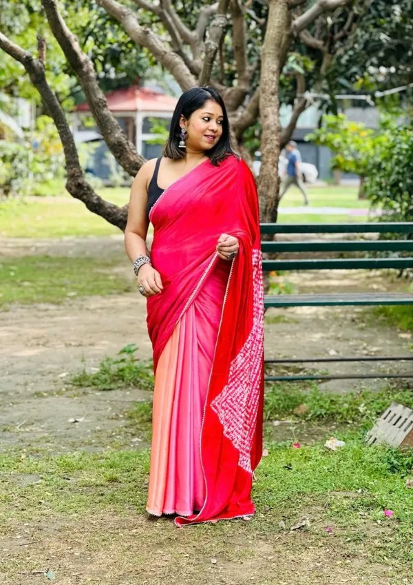 Red_And_Pink_Modal_Silk_Saree_With_Blouse_For_Women