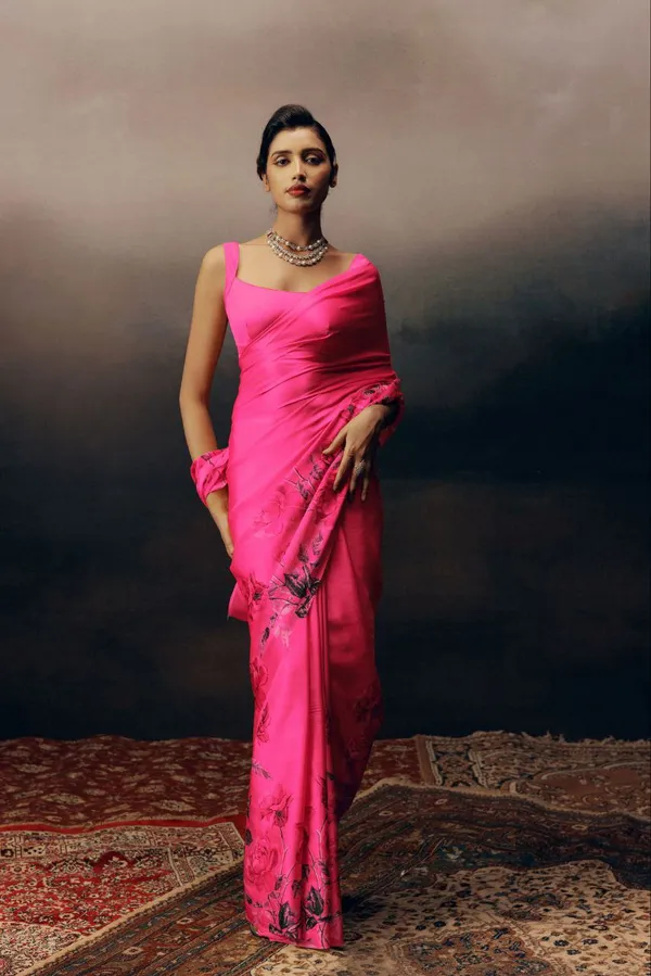 Pink_Modal_Silk_Saree_With_Blouse_For_Women