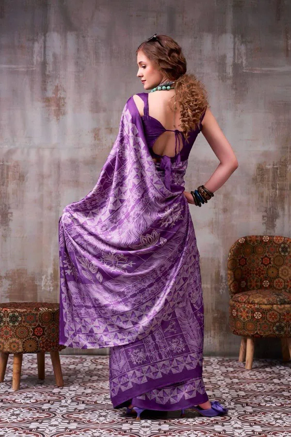 Purple_Modal_Silk_Saree_With_Blouse_For_Women