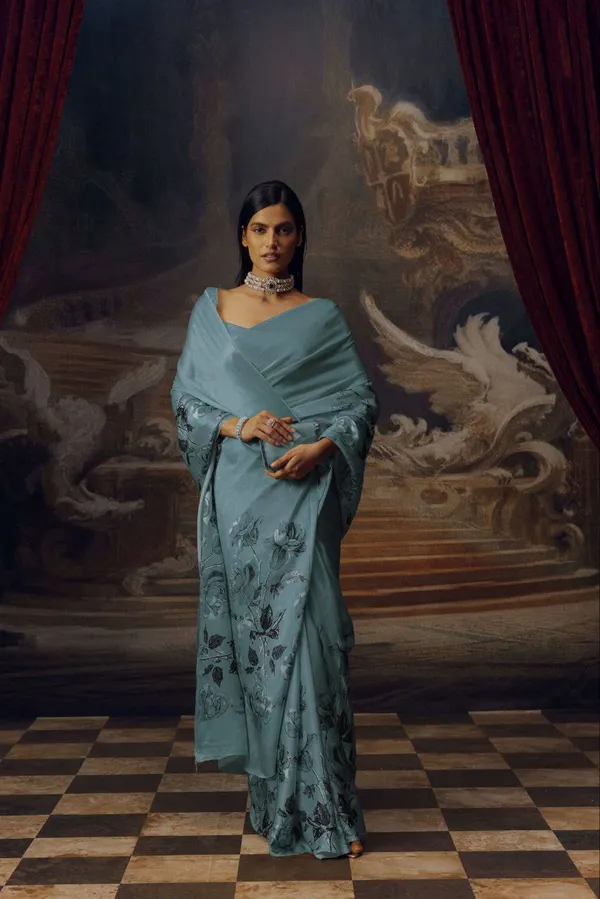 Sky_Blue_Modal_Silk_Saree_With_Blouse_For_Women
