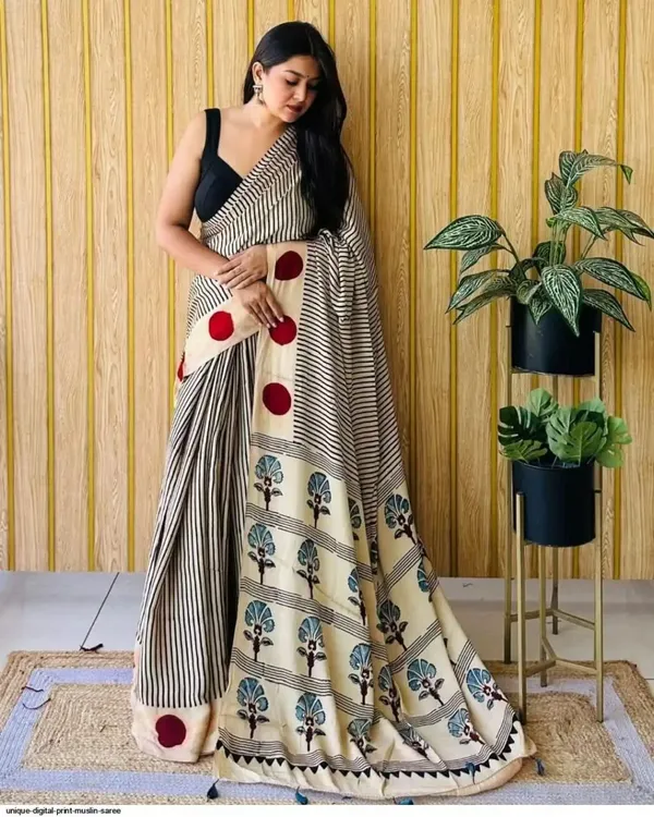 Multicolor_Modal_Silk_Saree_With_Blouse_For_Women