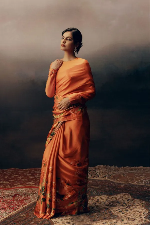 Orange_Modal_Silk_Saree_With_Blouse_For_Women