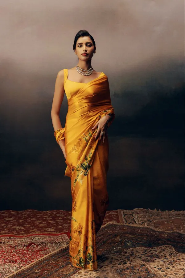 Yellow_Modal_Silk_Saree_With_Blouse_For_Women