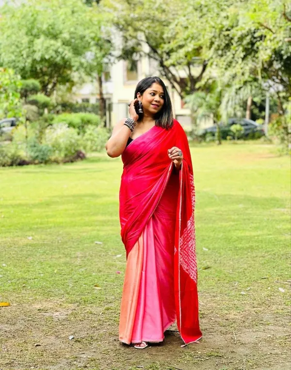 Red_And_Pink_Modal_Silk_Saree_With_Blouse_For_Women