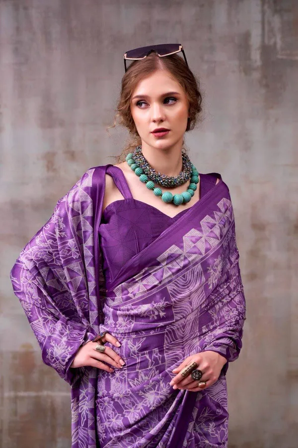 Purple_Modal_Silk_Saree_With_Blouse_For_Women