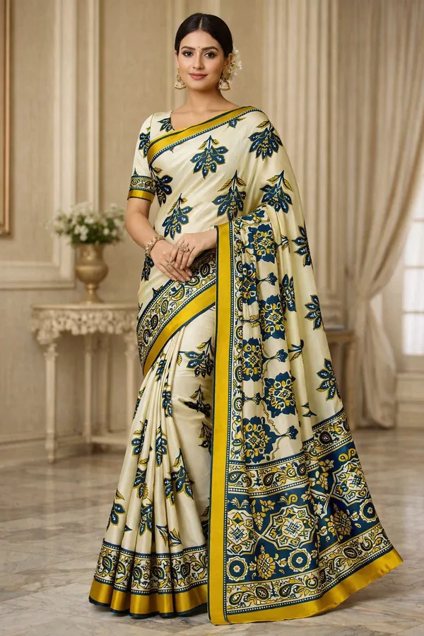 Multicolor_Modal_Silk_Saree_With_Blouse_For_Women