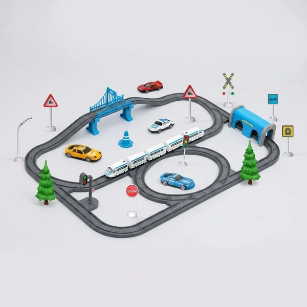 White_Abs_Plastic,_Metal_Components,_Pvc_Electric_Train_Set_For_Kids