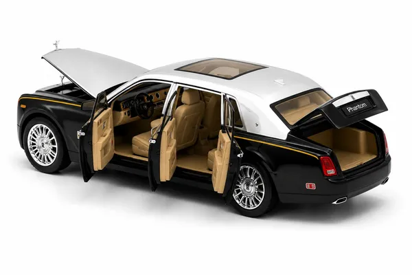 ROLLS_ROYCE_PHANTOM_1:24_BLACK_AND_SILVER_DIE-CAST_CAR_MODEL
