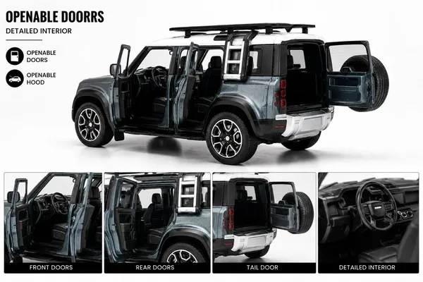 LAND_ROVER_DEFENDER_110_BLUE_1:24_DIE-CAST_CAR_MODEL_COLLECTIBLE