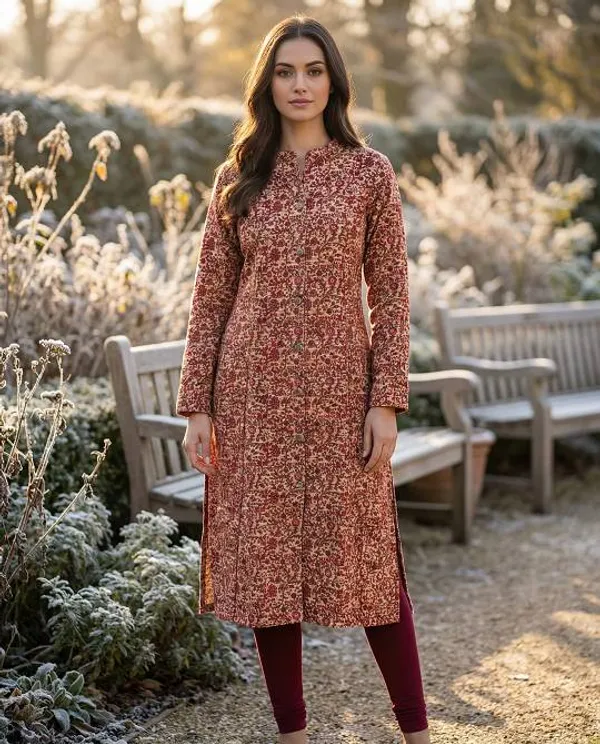 Rust_Maroon_Cotton_Kurta_For_Women
