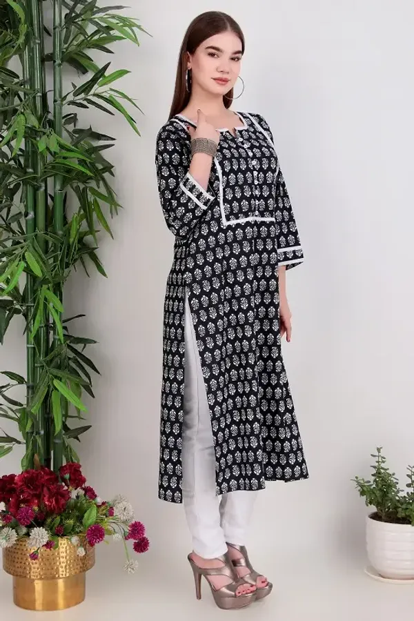 Black_Cotton_Kurta_For_Women