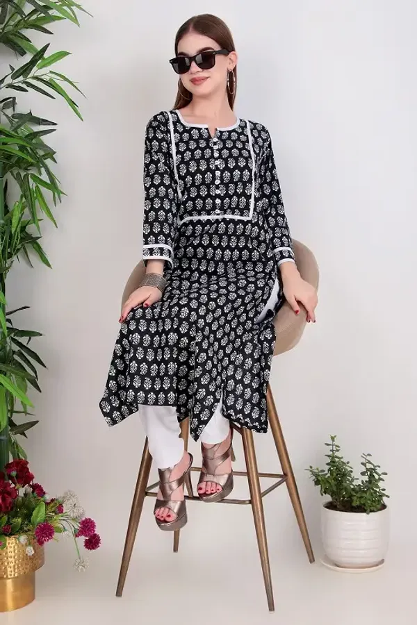 Black_Cotton_Kurta_For_Women